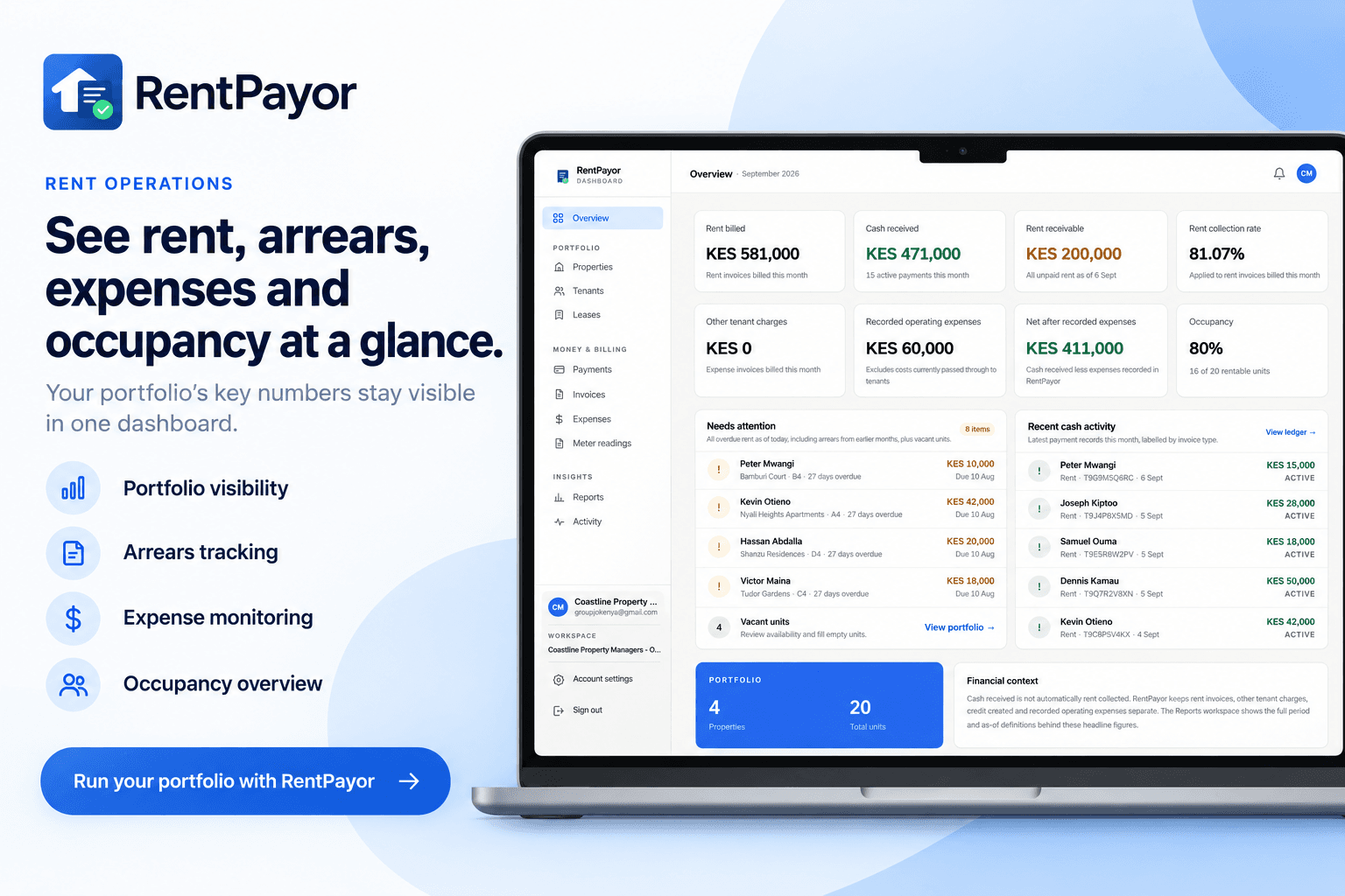 RentPayor portfolio overview